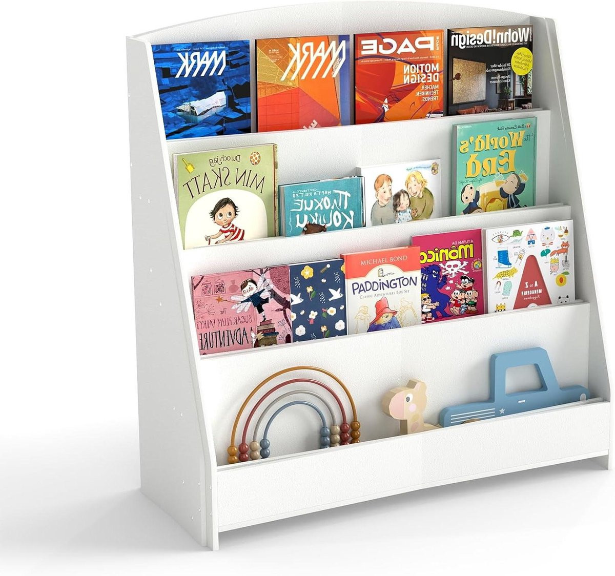 Houten kinder boekenrek ladder design voor de kinderkamer - Natuurlijk