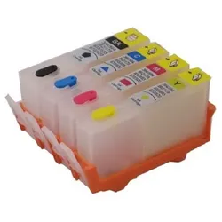 4 wiederbefüllbare Tintenpatronen Canon PGI-5 & CLI-8 mit Auto Reset Chips