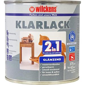 Wilckens Klarlack 2in1, 375 ml, glänzend, für Holz, lebensmittelecht, Acryllack