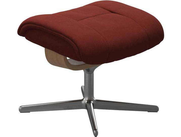Fußhocker, Rot, 55x39 cm, Microfaser DINAMICA, Cross Base, Klassisch, Stressless