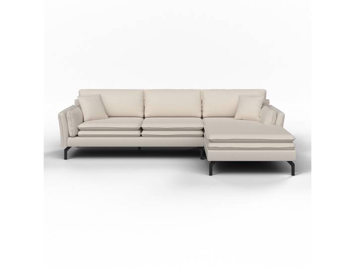 Ecksofa Samt Naturfarben