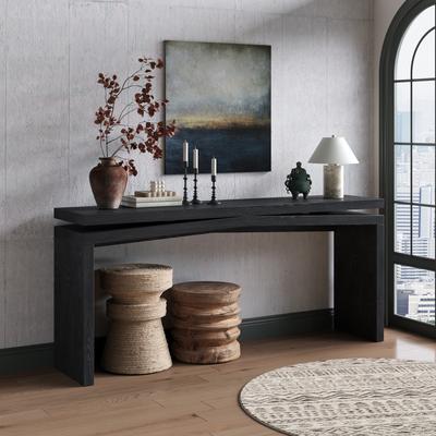 GREATPLANINC Solid Wood Veneer Console Table Long Sofa Table for Living Room