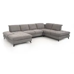 Wohnlandschaft Trento Stoff Grau