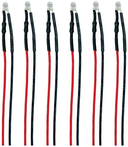 TAMS Elektronik 81-59606-06-C LED mit Anschlussdrähten Kaltweiß, Rot 6St.