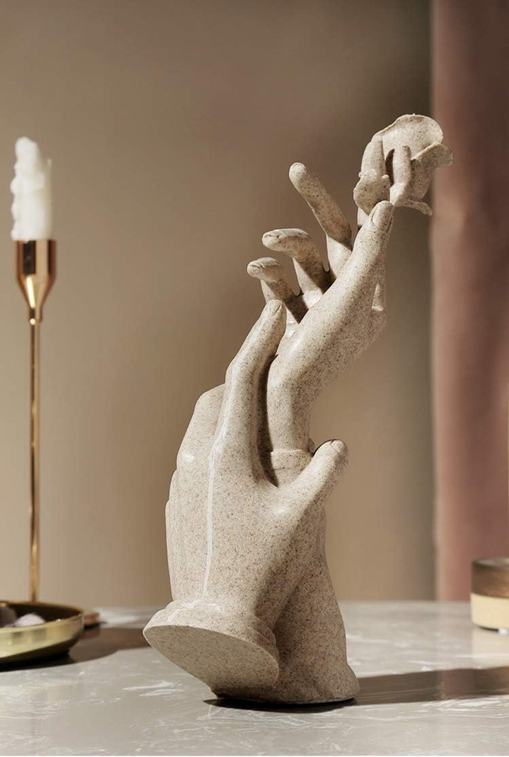 Hand in Hand Sculptuur Romantisch Decoratie Cadeau Grijs