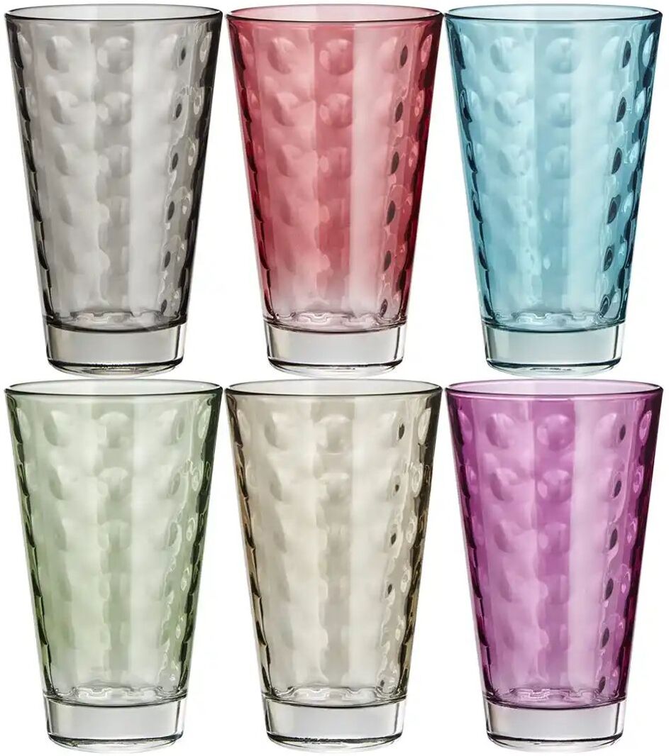 LEONARDO 6er-Gläserset 6er Set Optic ¦ mehrfarbig ¦ Glas ¦ Maße (cm): B: 8 H: