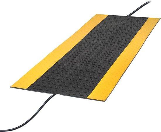 Kabelbrug Kabelbescherming Geel Zwart - Kabelgoot voor de Vloer - Antislip Profiel - 120 x 40 cm
