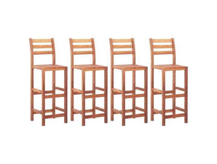 4x Bois d'Acacia Solide Chaises de Bar Tabouret de Bar Siège de Bar Tabouret de Bistrot Tabouret de Comptoir Chaises 46315