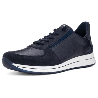 Slip-On Sneaker ARA "OSAKA", Damen, Gr. 5 (38), atmungsaktiv, blau (dunkelblau), Glattleder, Veloursleder, unifarben, Schuhe, Keilsneaker, Slipper mit Easy2Go-Einschlupf, H-Weite