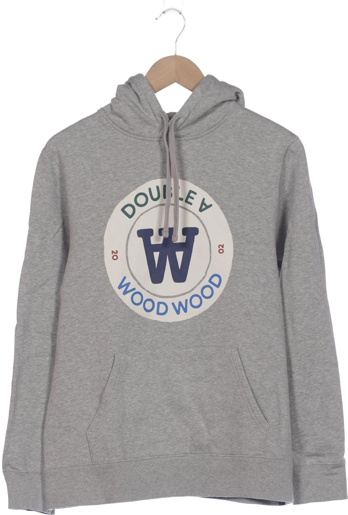 Wood Wood Herren Kapuzenpullover, Grau, Gr. S, Baumwolle - Second Hand