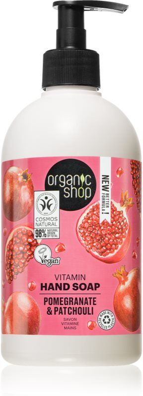 Organic Shop Pomegranate & Patchouli nourishing liquid hand soap with pump 500 ml