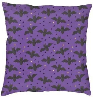 Inspired Living Pastel Goth Pillow Cover Pink & Black Bat Halloween Throw Pillow Cover 45x45cm 17 55x55cm