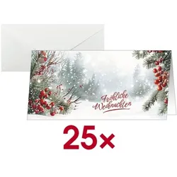 Sigel Weihnachtskarte »Scandinavian Snow« DIN lang 25 Stück weiß, 22x11 cm