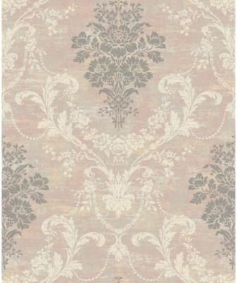 Seabrook Designs Creta Floral Cameo Non-Woven Unpasted Wallpaper