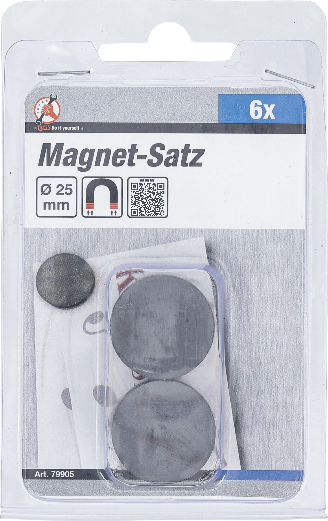 BGS Do it yourself Magnet-Satz 79905, Keramik, Ø 25 mm, 6-tlg.)