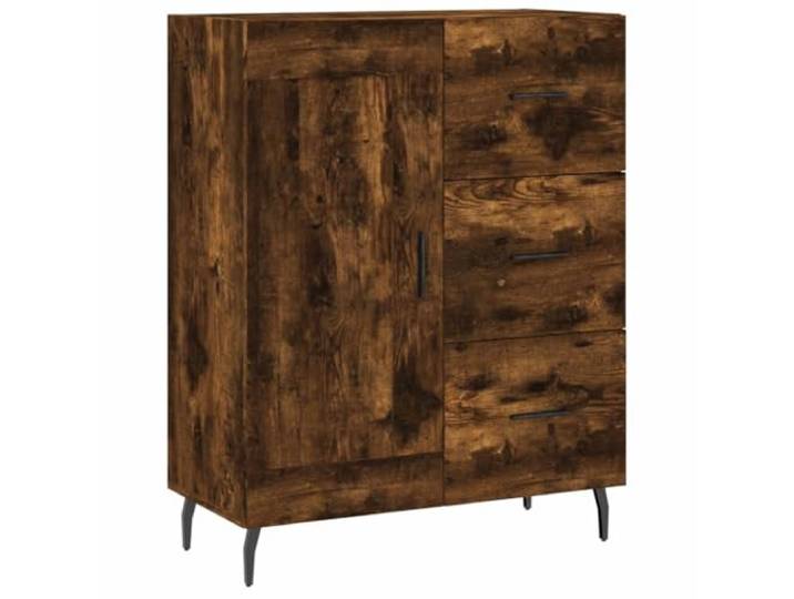 HGFDVCMR Sideboard Räuchereiche 69,5x34x90 cm Holzwerkstoff Anrichte Kompakte Kommode mit 3 Schubladen und 2 Fächern für Wohnzimmer und Flur. Stabil durch robuste Metallbeine.