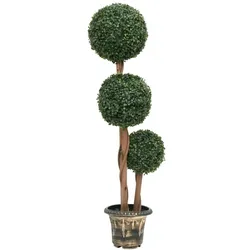 vidaXL Künstlicher Buchsbaum mit Topf Kugelform Grün 119 cm