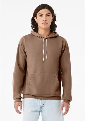 Bella + Canvas 3719 Sponge Fleece Hoodie in Vintage Brown size Small B3719, BC3719