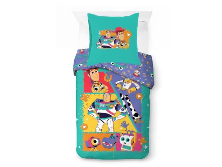 Disney Pixar Toy Story Kinder Bettwäsche-Set 100% Baumwolle, Türkis