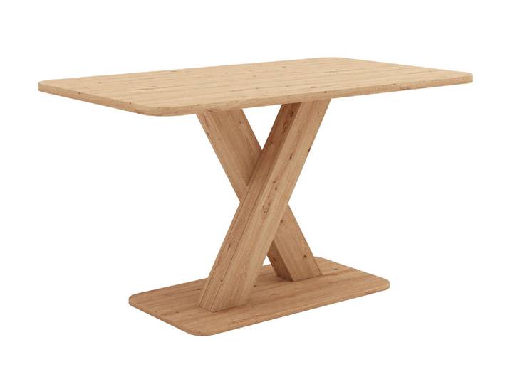Esstisch HOME AFFAIRE Miles Tisch, Esszimmertisch, Küchentisch , braun (dekor eiche ontario, dekor eiche ontario, dekor eiche ontario), B:137cm H:76cm T:80cm, Tische, Esstisch, Esstisch mit X Gestell und Bodenplatte. Breite 137 cm, fix Tisch