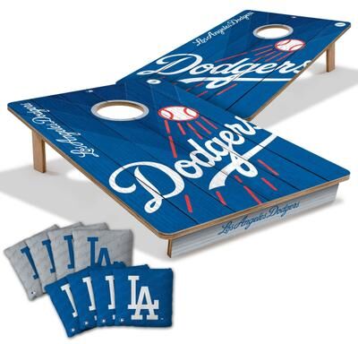 Skip's Garage Los Angeles Dodgers MLB Tailgate Cornhole Board Set