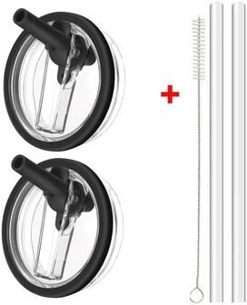 Uplift Picks SecureSip 40oz Flip Straw Tumbler Lid black (2 Pcs + Straw)
