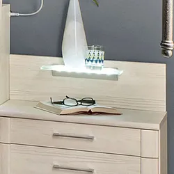 Wiemann Nachttisch-Paneel Luxor 2er Set Holzoptik Braun Lärche