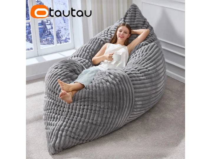 OTAUTAU 140x180 cm d'épaisseur douce fausse fourrure sac de haricots couverture sac d'oreiller DD190【Pas de remplissage à l'intérieur! Vous devez acheter des remplisseurs par vous-même!】