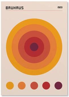 Inspire Essentials Abstract Bauhaus Orange Geometric Wall Art Canvas Prints 23 11.81 15.75 In