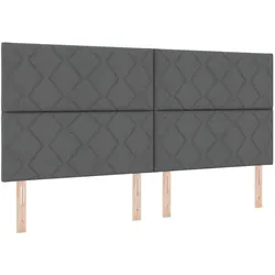 vidaXL, Boxspringbett, Boxspringbett Mit Matratze & Led Stoff Dunkelgrau (200 x 200 cm)