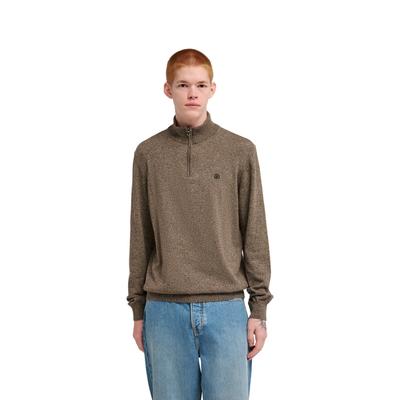 Troyer ELEMENT "Icon Embroidery", Herren, Gr. L, braun (sepia heather), Obermaterial: 50% Baumwolle, 50% Polyester., Pullover Troyer