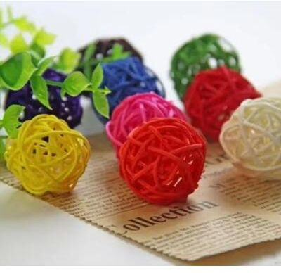 Inspired Finds Natural Rattan Sepak Takraw Chew Balls For Parrots 10 Piece Primary Colour Set Natural Rattan Sepak Takraw Chew Balls For Parrots 10 Piece Primary Colour Set
