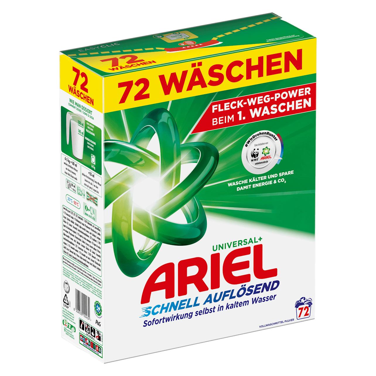 Ariel UNIVERSAL+ PULVER Waschmittel Pulver, 3,6 kg (72 Waschgänge, Pulver) (8006530100434)