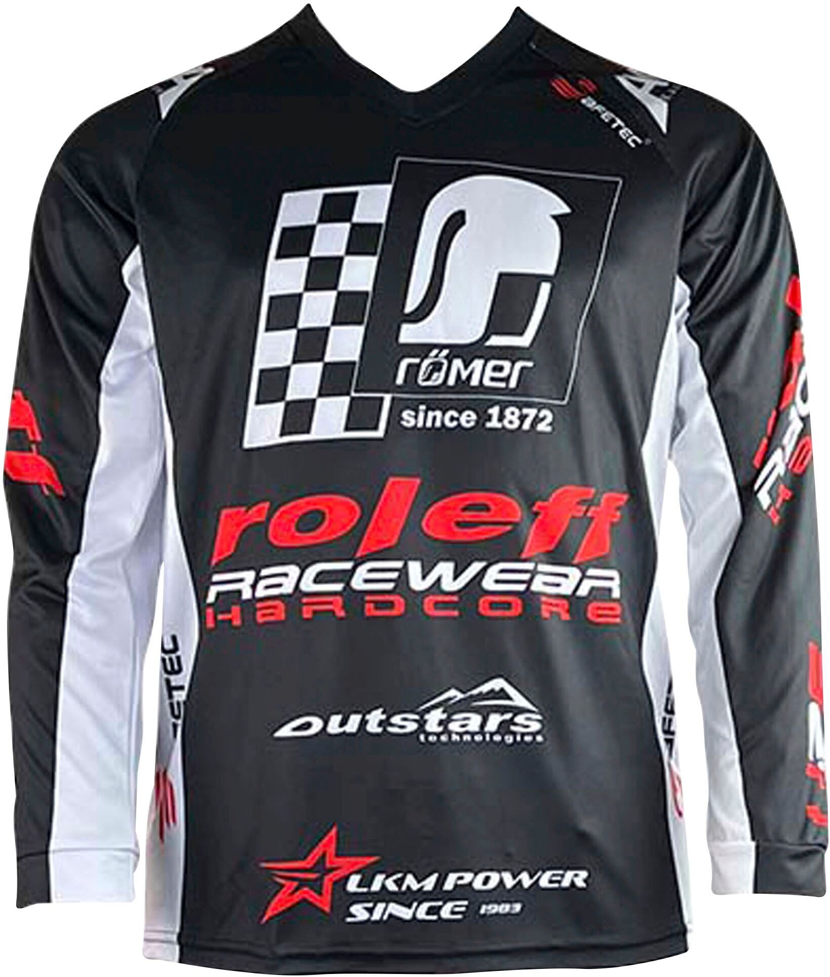 Trainingspullover ROLEFF "Motocross Jersey Mesh RO" Gr. L, schwarz-weiß (schwarz, weiß), Pullover, L, Obermaterial: 100% Polyester, Trainingspullover