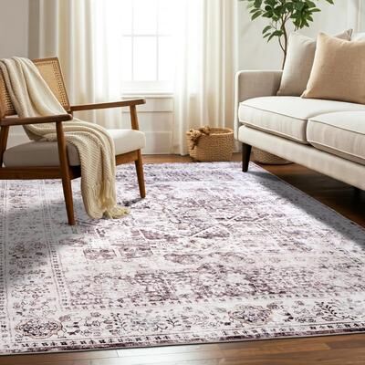 Delara Machine Washable Area Rug, Soft & Durable, Non-Slip Backing, Eco- Friendly GRS certified.