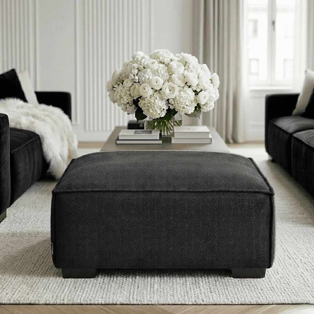 Ottilie Midnight Boucle Footstool