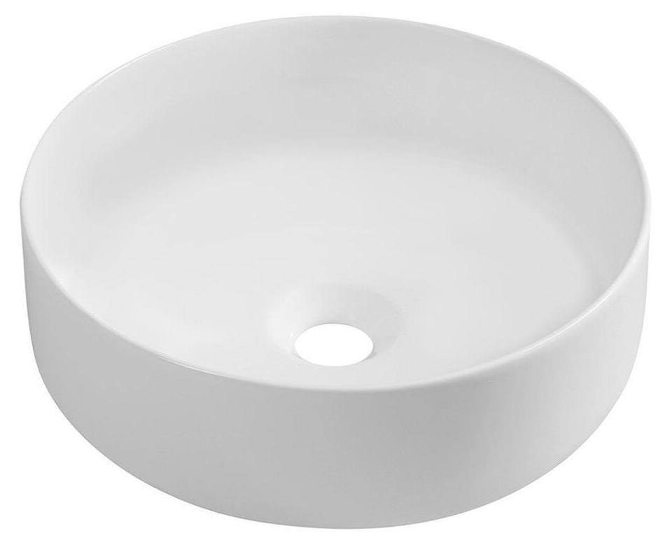 Isvea INFINITY ROUND keramisch wastafelblad opzetmodel mat wit diameter 36 cm