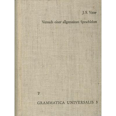 Versuch einer allgemeinen Sprachlehre, Gebundene Ausgabe von Johann Severin Vater, Frommann-holzboog, 978-3-7728-0283-6
