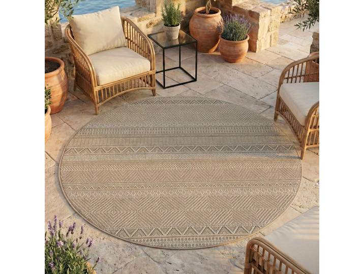 Ayyildiz Teppiche DESERT 1303, auch als Läufer und Rund erhältlich rund 5 mm Höhe In und Outdoor, pflegeleicht, Wohnzimmer, Aussenbereich