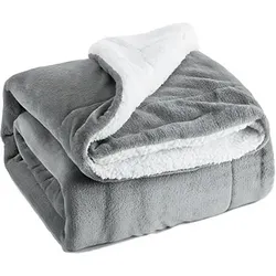 Intirilife, Decke, Sherpa Kuscheldecke in Grau (200 x 150 cm)