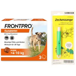 FRONTPRO Hunde 4-10 kg + Zeckenzange Set 1 St Sparset
