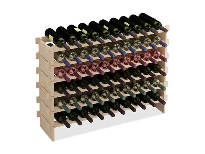 Relaxdays Weinregal, für Weinflaschen, stapelbares Flaschenregal, Verschiedene Größen, erweiterbar, Kiefernholz, Natur