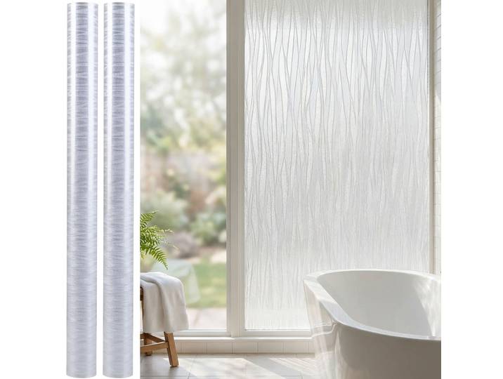 2er-Set 3D Sichtschutzfolie, Wellendesign, 45 x 200 cm