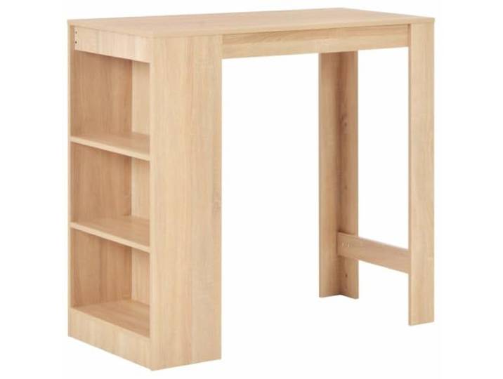 HEFZGDB Bartisch mit Regal Eichenbraun 110x50x103 cm Stehtisch Küche Essbereich 3-stufiges Lagerregal Holzwerkstoff langlebig stabil