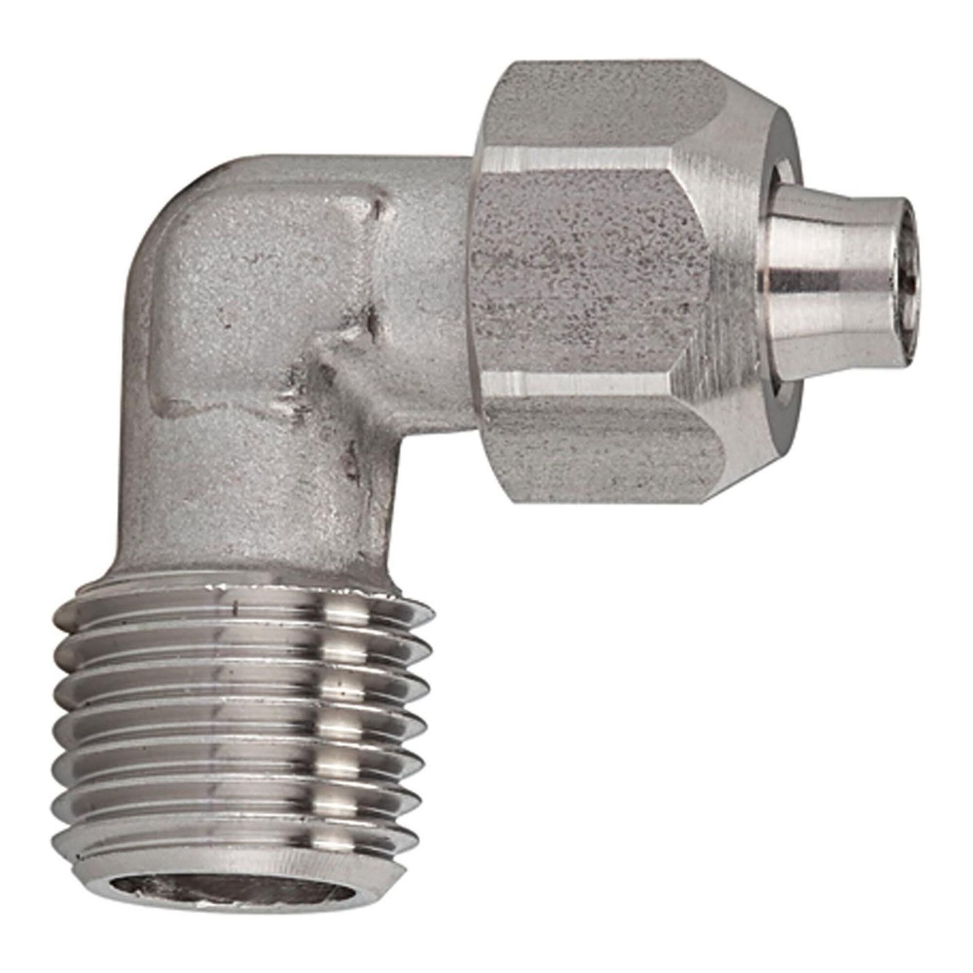 Riegler Winkel-Einschraubverschraubung, R 1/8 a., Schlauch 8/6, ES 1.4404 (13.118-8 ESH)