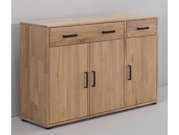 Massivholz Sideboard Mido mit Türn und Schubkästen – Montierte Lieferung – 3%-Vorkasse-Rabatt