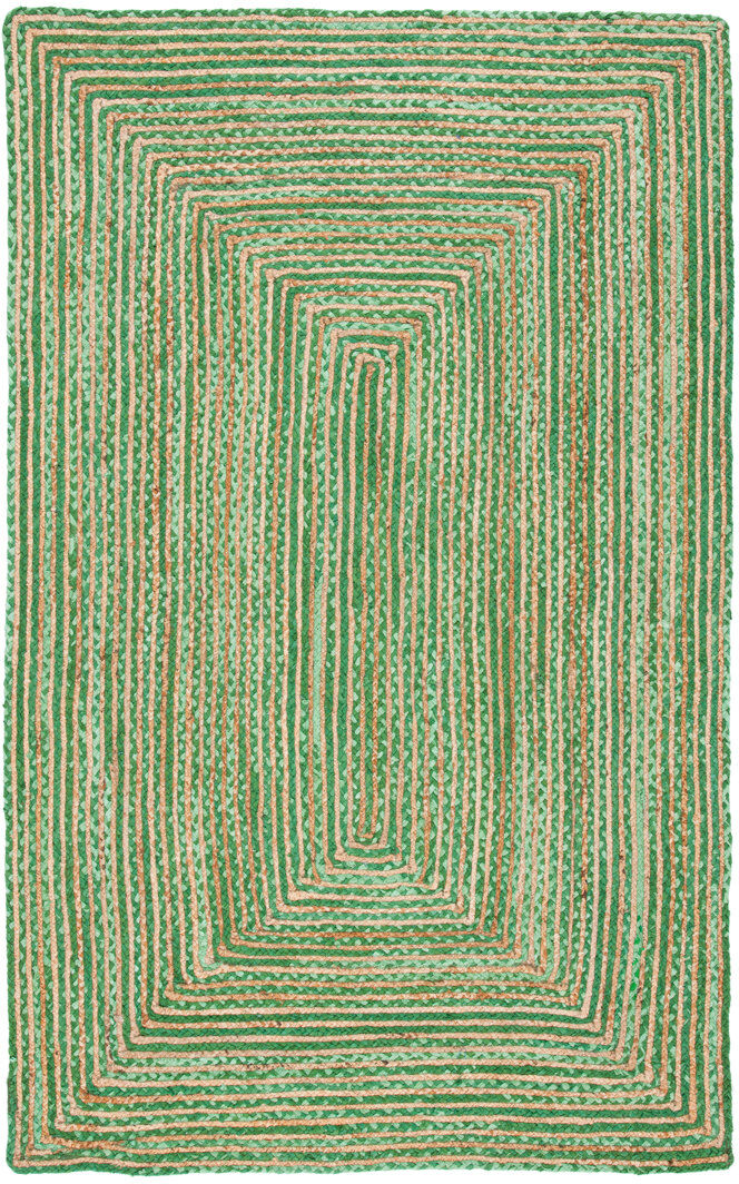 Langley Street Hand Woven Area Rug Green / Natural Square 122 cm