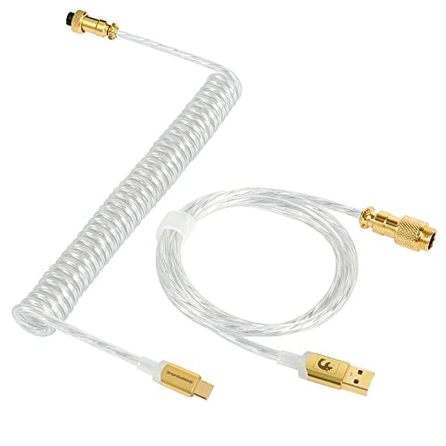 MAMBASNAKE C02 Opgerolde Toetsenbord USB-C Kabel met 8000Hz Polling Rate - Helder goud