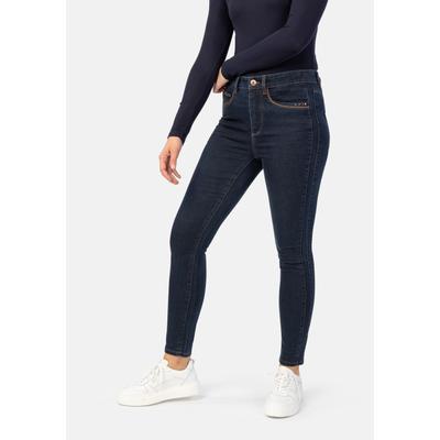 5-Pocket-Jeans STOOKER WOMEN "Rio Denim Season Skinny Fit Jeans", Damen, Gr. 42, Länge 28, blau (blau rinse), Denim/Jeans, 83% Baumwolle, 16% Polyester, 1% Elasthan, skinny fit lang, Jeans 5-Pocket-Jeans, Skinny Fit Casual Clean Wash Denim Jeans...