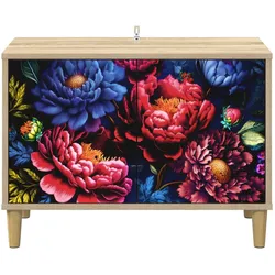 vidaXL, TV Möbel, Famelin (Dunkler Pfingstrosen-Druck) (33 x 69 x 50 cm)